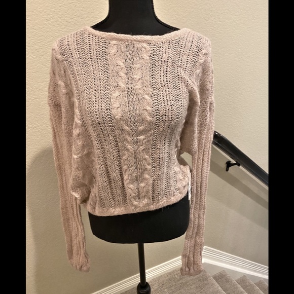 FREE PEOPLE SHEER SWEATER IN FRAPPUCINO - Picture 2 of 6